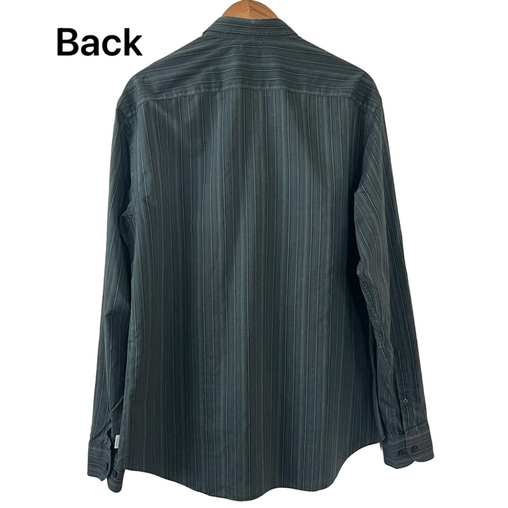 Armani Collezioni Mens XL Charcoal Stripe Button Up Dress Shirt - Picture 6 of 10